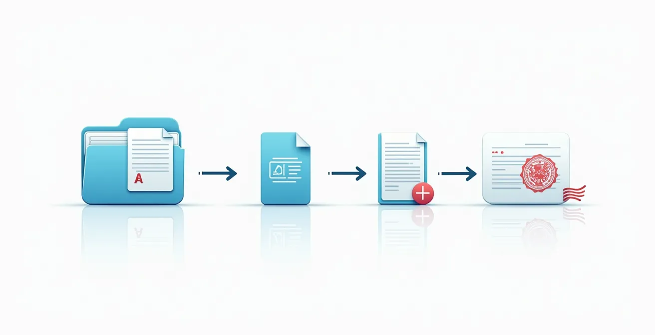 Schéma illustrant le cycle de vie des documents de décès, du certificat médical à l'acte d'état civil